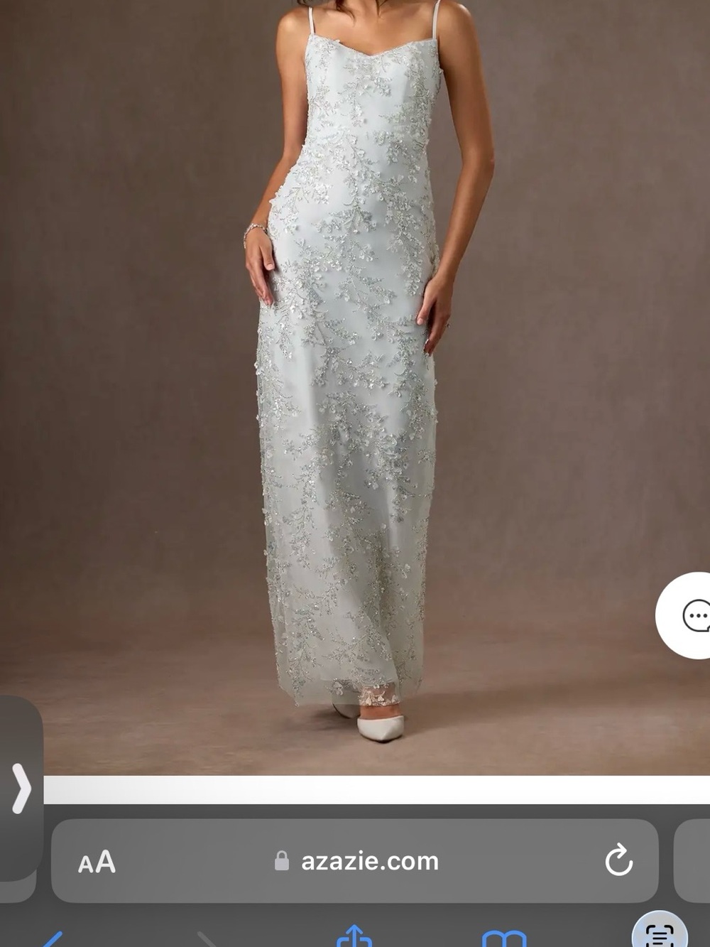 Embellished Spaghetti Strap White Wedding Dress
